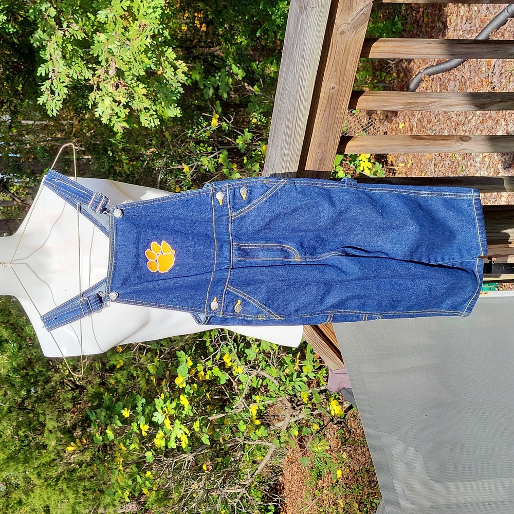 Tiger paw overalls, Clemson, embroidered, Two Feet Ahead, sz 3